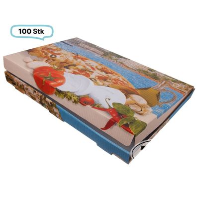 Pizzakarton Pizzabox 40x60x5 weiß mit Neutraldruck 100 Stk, to go, take away, kompost