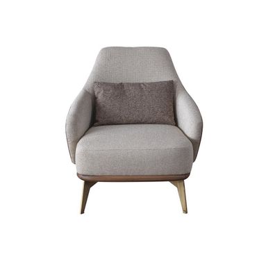 Exklusiver Sessel Wohnzimmer Textil Einsitzer Design Stilvolle Holzfüße