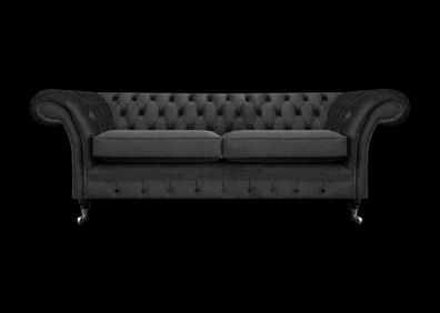 Luxus Schwarz Sofa Zweisitzer Textil Couch Wohnzimmer Einrichtung Chesterfield