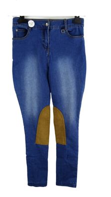 Mädchen Hose mit verstellbarem Bund Gr. 152 Reithose Leggins Blau
