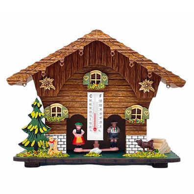 Original Wetterstation Bayern: Holz, Made in Germany, 12 cm, Thermometer