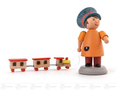 Miniatur Kleiner Lokführer H=ca 5 cm NEU Erzgebirge Weihnachtsfigur Holzfigur