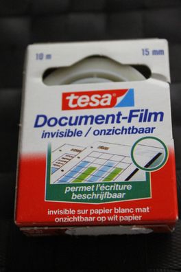 tesa Document-Film; 15 mm x 10 m; unsichtbar, beschriftbar, kopierneutral