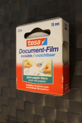 tesa Document-Film; 19 mm x 33 m; unsichtbar, beschriftbar, kopierneutral