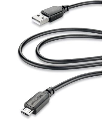 Cellularline Micro USB USB-A Datenkabel Ladekabel 2m schwarz