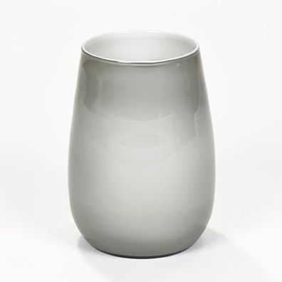 Lambert Pisano Vase groß Überfangglas, platin H30 cm D 22 cm p 16956