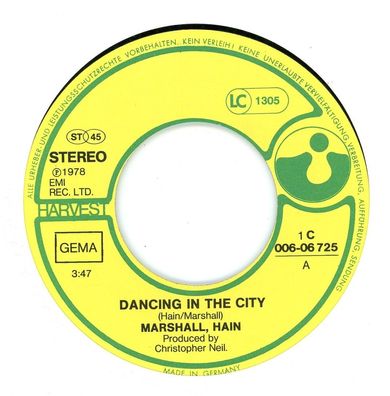 7" Marshall Hain - Dancing in the City ( Ohne Cover )
