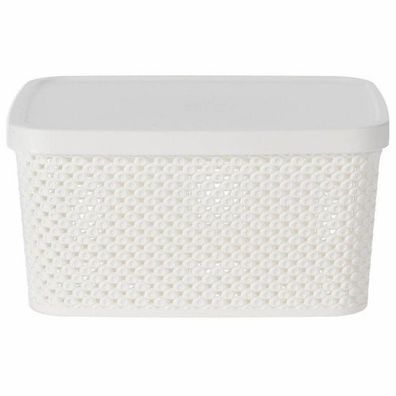 Aufbewahrungskorb Kunststoff weiß 12x23x17cm Aufbewahrungsbox Korb Badezimmer Dekobox