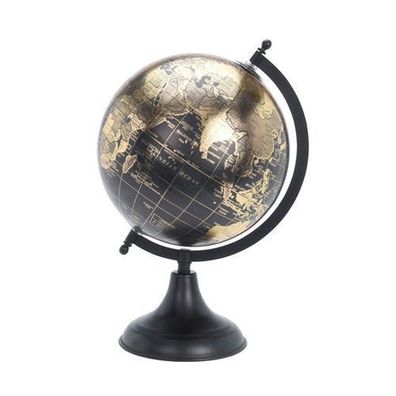 Globus schwarz 20cm Weltkugel Dekoration Weltkarte Dekorativ Erde Loft schwarz Deko