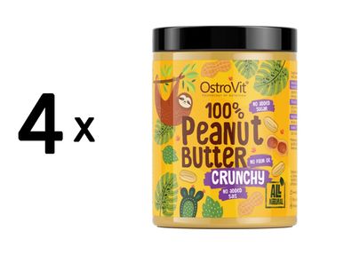 4 x OstroVit 100% Peanut Butter (1000g) Crunchy