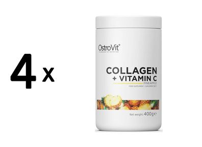 4 x OstroVit Collagen + Vitamin C (400g) Pineapple