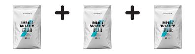 3 x Myprotein Impact Whey Isolate (1000g) Natural Chocolate