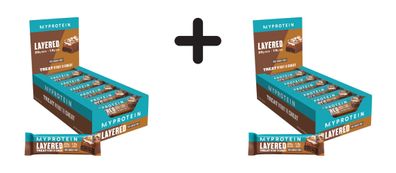 2 x Myprotein Layered Bars (12x60g) Triple Chocolate Fudge