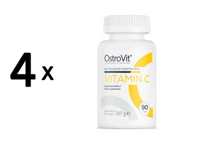 4 x OstroVit Vitamin C (90 Tabs) Unflavoured