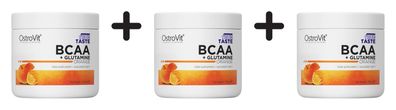 3 x OstroVit BCAA + Glutamine (200g) Orange