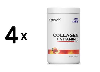 4 x OstroVit Collagen + Vitamin C (400g) Peach