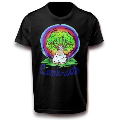 Meditierendes Schaf Meditation Yoga Spaß Lustig Fun T-Shirt 122 - 3XL Baumwolle
