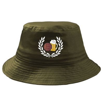 Lorbeerkranz Fussball Bier Fischerhut - Oliv - bestickt - Bucket Hat ...