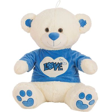 Teddy mit T-Shirt "Love" blau - verschiedene Größen - Größe: 70 cm