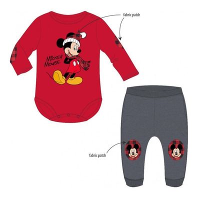 Baby Set Langarm- Body mit Hose | Mickey Mouse Motiv | Rot