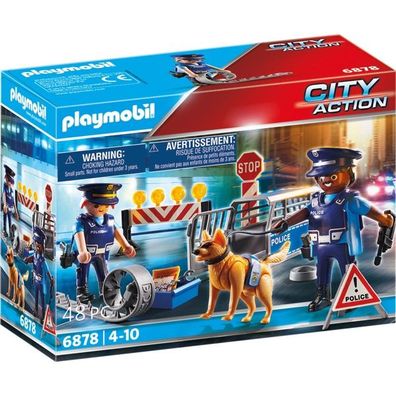 Playm. Polizei-Straßensperre 6878 - Playmobil 6878 - (Spielwaren / Playmobil / LEGO)