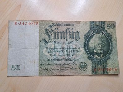 50 Reichsmark Reichsbanknote Drittes Reich Berlin 1933