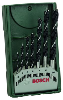 Bosch 7tlg. Mini-X-Line Holzspiralbohrer-Set (für Weich- und Hartholz, Ø 3-10 mm, ...