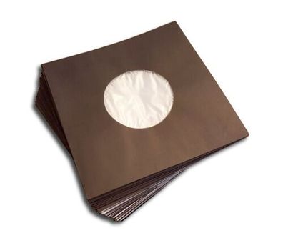 Single 7" Vinyl Innenhüllen Papier gefüttert 100 Stück schwarz antistatisch