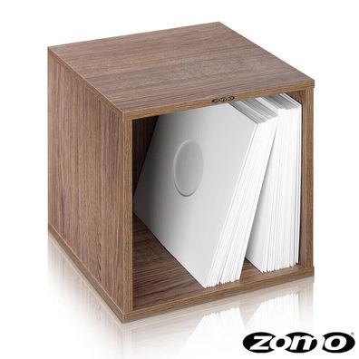Zomo VS-Box 100 Walnuss Record Box LP-Regal für ca 100 Vinyls MDF-Holz 6 kg