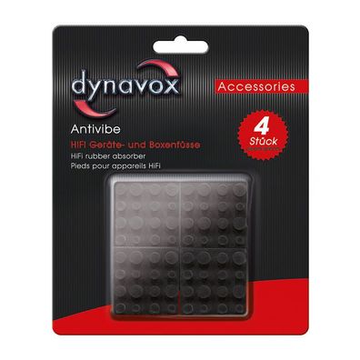 Dynavox Antivibe Geräte- und Boxenfüsse, eckig, 40x40x10mm / 4er Set (207470)