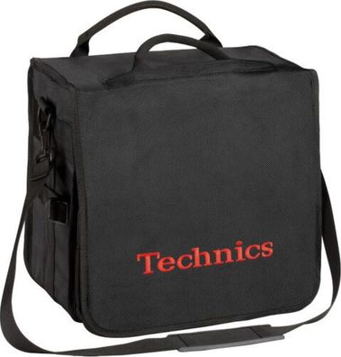 Technics DJ BackBag schwarz Eingesticktes Logo rot für 45 LPs