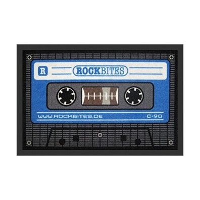 Fussmatte Teppich Tape Kassette MC Blau 40 x 60 cm 100836 (Gr. 40 x 60 cm)