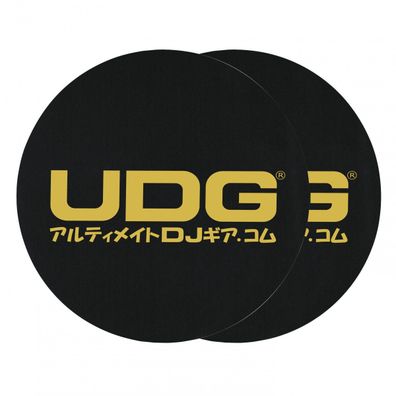 Slipmats UDG Japanese Text schwarz / gold (1 Paar / 1 Pair) 89205 NEU + OVP!