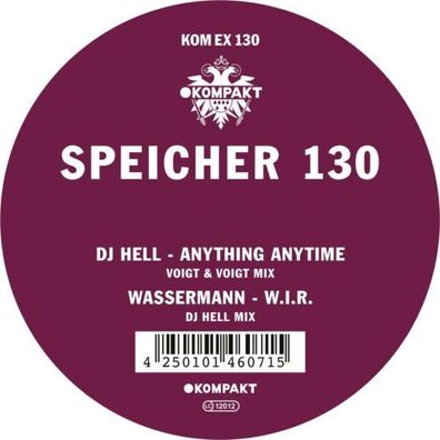 DJ Hell Wassermann Speicher 130 Anything Anytime W.I.R. 12" Vinyl 2023 KOMEX130