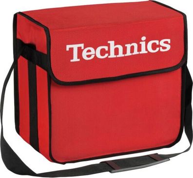 Technics DJ Bag Rot Logo weiss Seitentasche Schultergurt ca 60 LPs