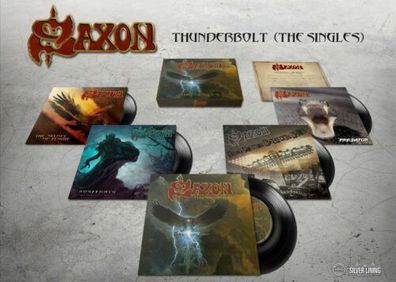 Saxon Thunderbolt The Singles 5x 7" Vinyl Box RSD 2019