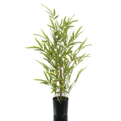 GASPER Miniblatt-Bambus Grün & Naturstamm & Kunststofftopf 70 cm - Kunstpflanzen