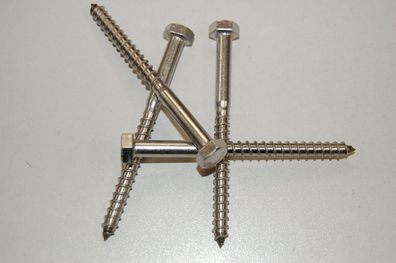 Schlüsselschrauben 10x50 bis 10x200, DIN 571, A2 Edelstahl, 10-100 St.