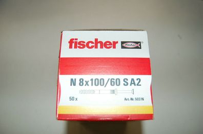 Fischer N8x100 / 60 S A2, 50 Stück, Nageldübel Edelstahl A2, Art. Nr. 50376
