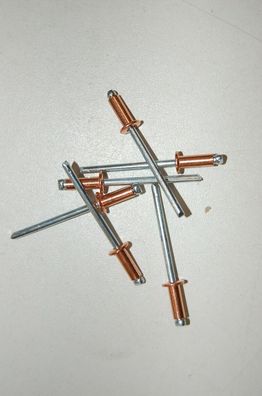 Blindnieten 4x10 Kupfer, Kupfer/ Stahl, 100 Stück (Gr. 4)