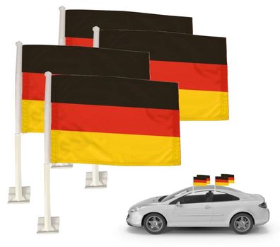 4er Autofahnen Autoflagge Deutschland Auto Fahne Fanartikel Fußball EM 2024