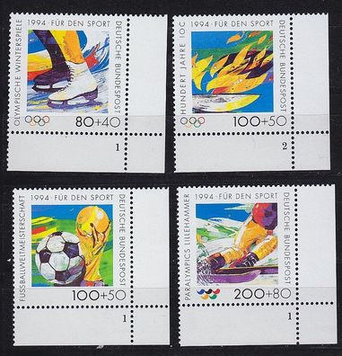 Germany BUND [1994] MiNr 1717-20 ( * */ mnh ) [01] Olympiade FormNr Eckrand