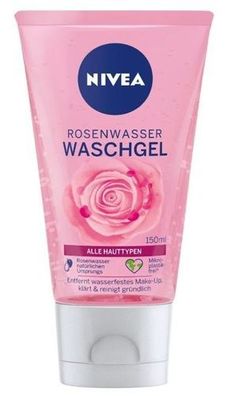 Nivea Rosenwasser Reinigungsgel 150ml - Sanfte Gesichtsreinigung mit Rosenextrakt