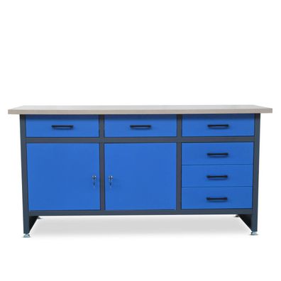 Werkbank Werktisch anthrazit-blau; Holzplatte 85x170x60