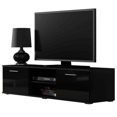 TV Lowboard SOHO SH4D schwarz / schwarz hochglanz