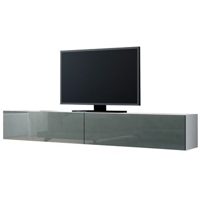 TV Lowboard 180 VIGO GREY A VG1 weiß / grau hochglanz