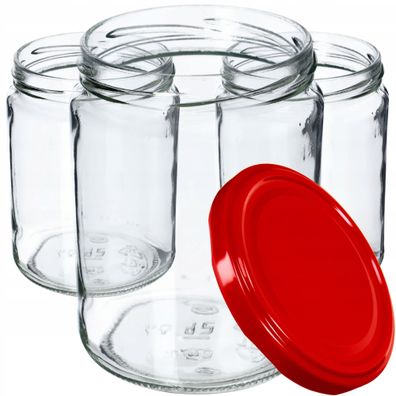 KADAX Weckgläser 540 ml, Einmachglas zum Einlegen, Rot / 8 Stück