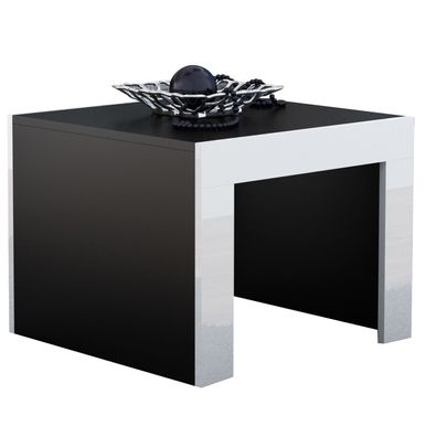 Couchtisch TESS 60 schwarz / weiß hochglanz