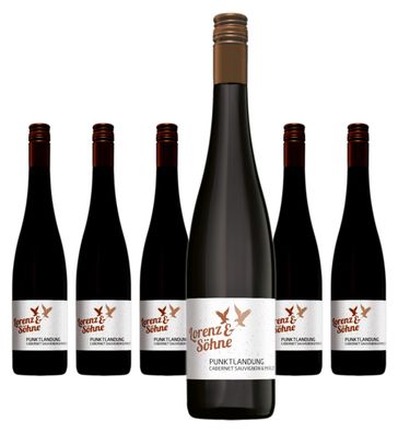 6 x Lorenz & Söhne Cabernet Sauvignon & Merlot Qualitätswein trocken "Punktlandung" –