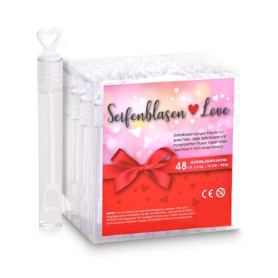 Seifenblasen Hochzeits Set - 48 Stück je 4,5ml - Wedding Bubbles Flakon mit Herz